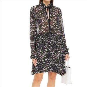 Ganni Georgette Floral Keyhole Dress New Size 36